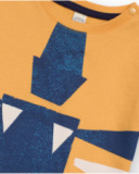 Conjunto para menino com camiseta amarela com estampa divertida