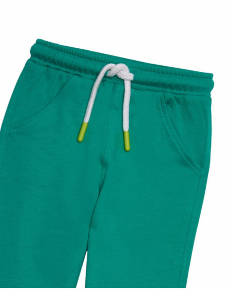 Conjunto de moletom e calça para menino em azul-marinho e verde