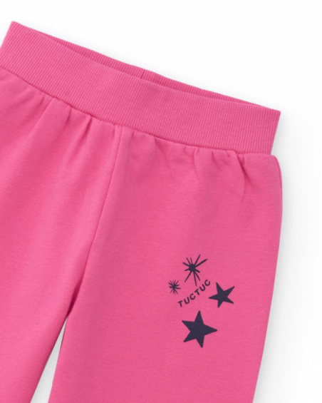 Conjunto para menina de moletom com estampa espacial e calça