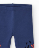 Leggings para menina azul marinho com estampa de flores.