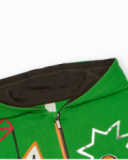Sweatshirt com capuz para menino em verde com estampado de