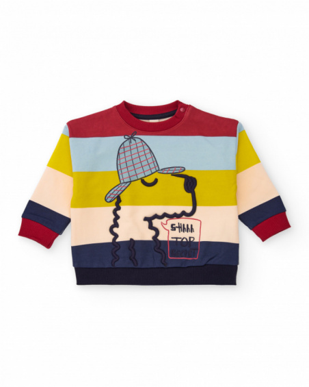 Sweatshirt para menino em multicolor com estampa de cão detetive