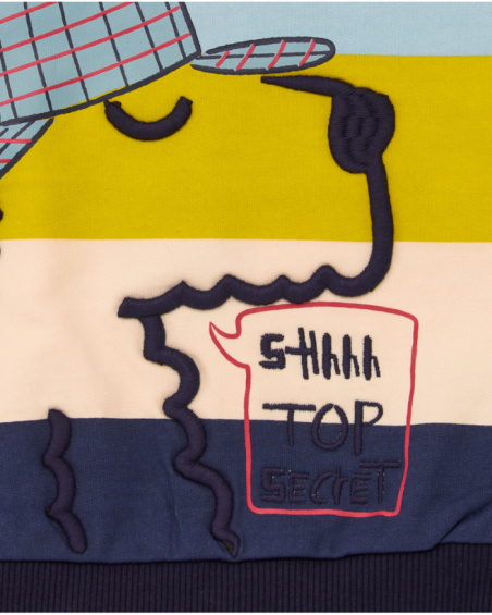 Sweatshirt para menino em multicolor com estampa de cão detetive