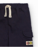 Calças jogger para menino em azul-marinho com bolsos cargo