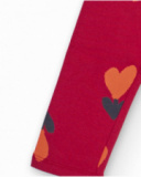 Leggings para menina em vermelho cereja com estampado de Leggings para menina em vermelho cereja com estampado de