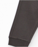 Calças jogger para menino em cinzento com estampado "Fun Day"