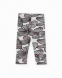 Leggings menina em branco com estampado floral