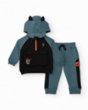 Conjunto de moletom com capuz e calça para menino