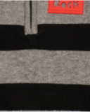 Suéter de malha para menino com listras e zíper.