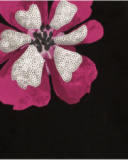 Camiseta preta para menina com flor fúcsia e lantejoulas