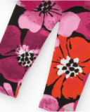 Conjunto para menina com suéter fúcsia e leggings floridas