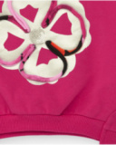 Suéter fúcsia para menina com flor estampada
