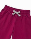 Calça larga fúcsia para menina com laço brilhante