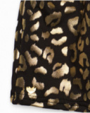 Saia de menina com estampado animal print dourado