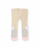 Collants de recém-nascido em bege com design de pinguim