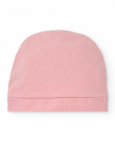 Gorro de malha para recém-nascido cor-de-rosa com aplicação de