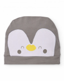 Gorro de tricô para bebê menino na cor cinza com aplique de