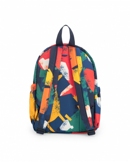 Mochila infantil em azul-marinho com estampa de animais