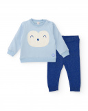 Conjunto de sweatshirt e calças para recém-nascido em azul com