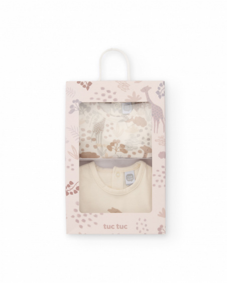 Pack de dois bodies de manga comprida para recém-nascido com