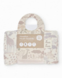 Musselina de bebé com estampado de girafas em tons neutros