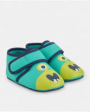 Pantufas de menino verdes com fecho de velcro
