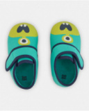 Pantufas de menino verdes com fecho de velcro