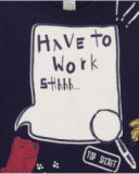 Camiseta de manga comprida de menino azul-marinho com estampa