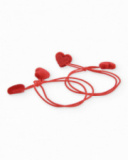 Elástico de cabelo de menina vermelho com detalhe de corações