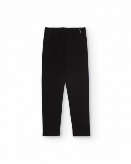 Legging para menina em preto com detalhe de tachas