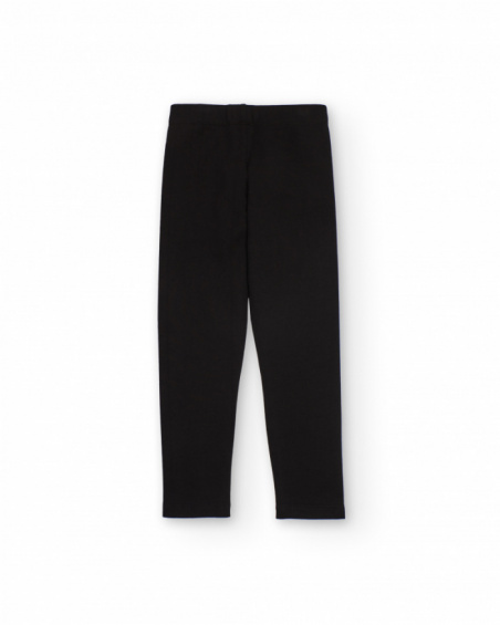 Legging para menina em preto com detalhe de tachas