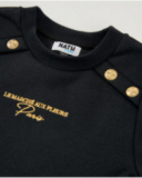 Vestido sweatshirt de menina em preto com saia branca