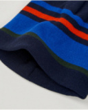 Conjunto de gorro e gola em malha com riscas multicolor