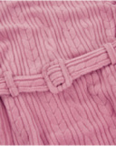 Vestido de malha para menina em rosa com cinto