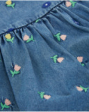 Vestido para recém-nascido em denim de tecido plano