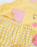 Vestido de tricô para recém-nascido com apliques em relevo