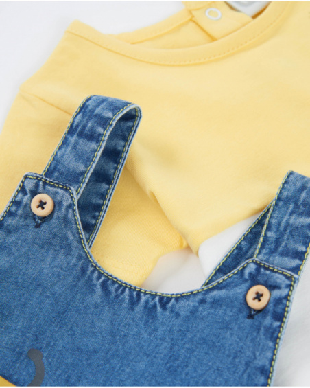 Conjunto de tricô para recém-nascido com bolso frontal