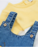 Conjunto de tricô para recém-nascido com bolso frontal