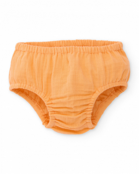 Vestido para recém-nascido em tecido plano com folho nas mangas