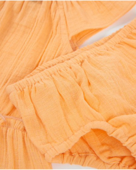 Vestido para recém-nascido em tecido plano com folho nas mangas