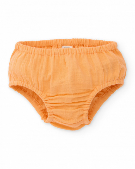 Vestido para recém-nascido em tecido plano com botões de pressão