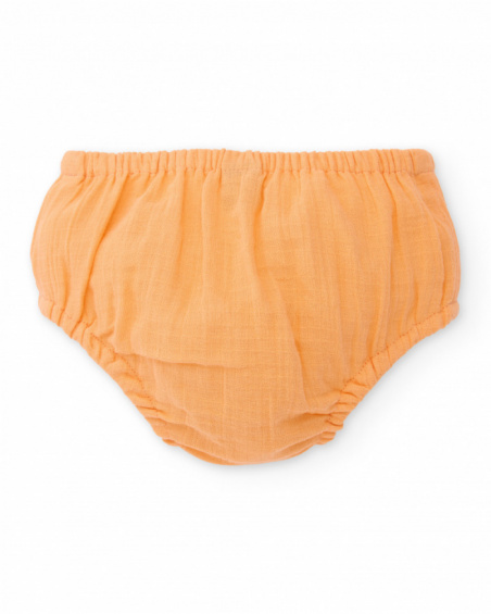 Vestido para recém-nascido em tecido plano com botões de pressão