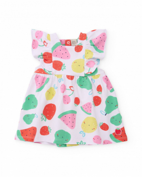 Vestido de tricô para recém-nascido com design de frutas