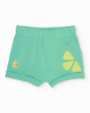 Conjunto de tricô para recém-nascido com detalhes aplicados