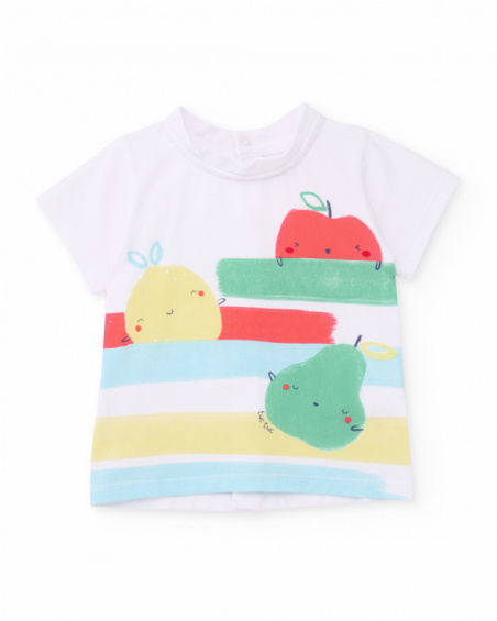 Fato de banho de tricô para recém-nascido com motivo frutal