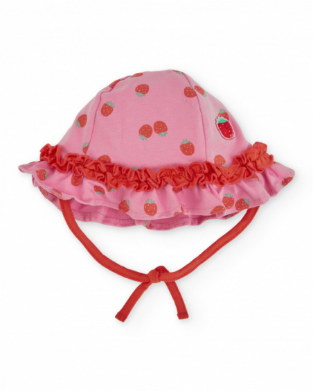 Gorro de tricô para recém-nascido com folho franzido