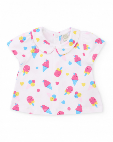 Conjunto de tricô para recém-nascido com estampado de gelados