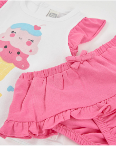 Conjunto de tricô para recém-nascido com folhos