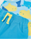 Conjunto de tricô para recém-nascido com estampado de peixinhos