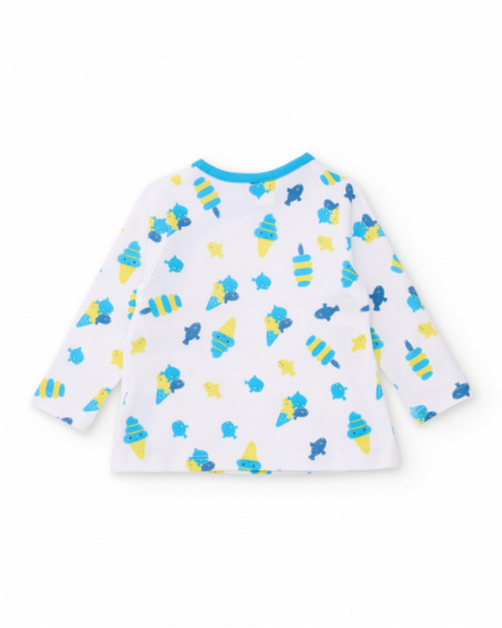 Conjunto de tricô para recém-nascido com estampado de peixinhos